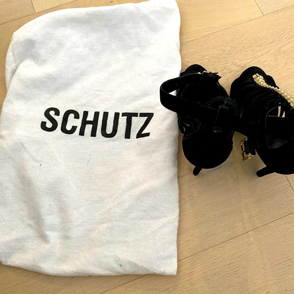 Schutz size 7.5 Black Suede Sandals. - Picture 5 of 5